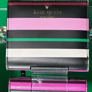 Kate Spade Striped Wallet 4.5” x 3.5” Very GUC